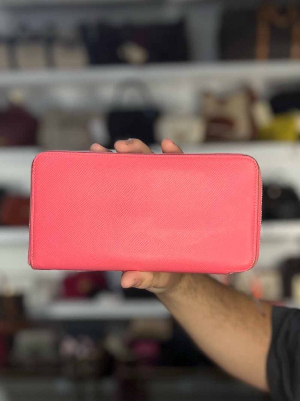 HERMES PINK ZIP WALLET